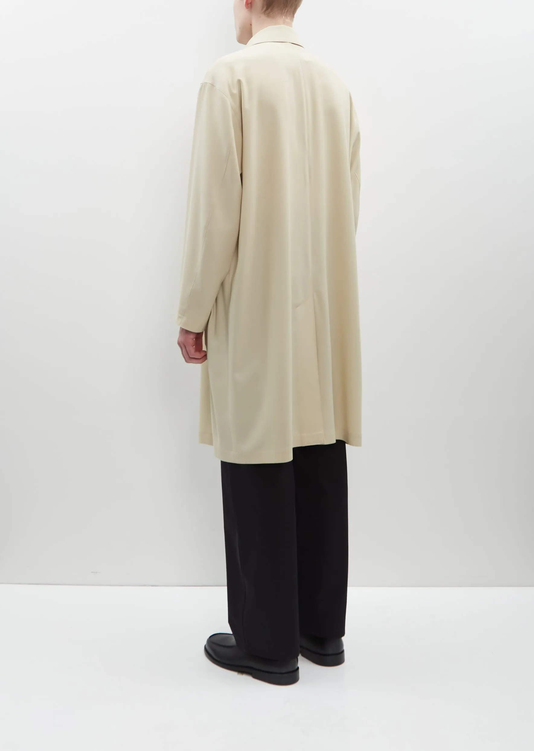 Hard Twist Wool Twill Soutien Collar Coat