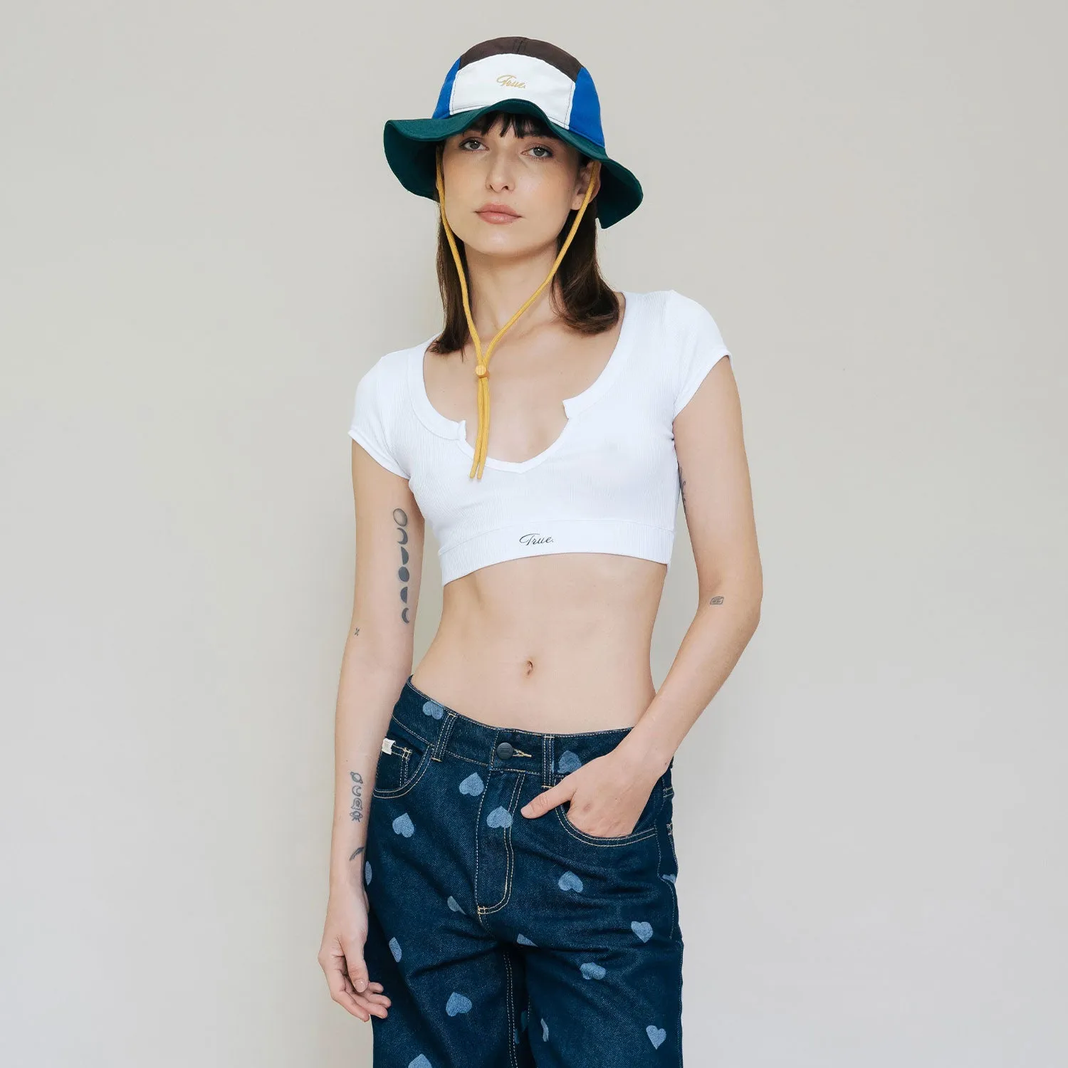 HofT Split Crop Top - White