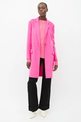 Hot Pink Wool Two Pocket Coat