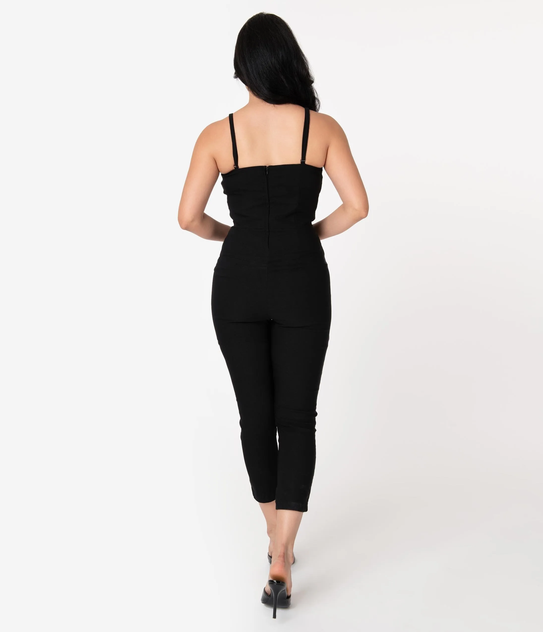 I Love Lucy x Unique Vintage Black Starlet Jumpsuit