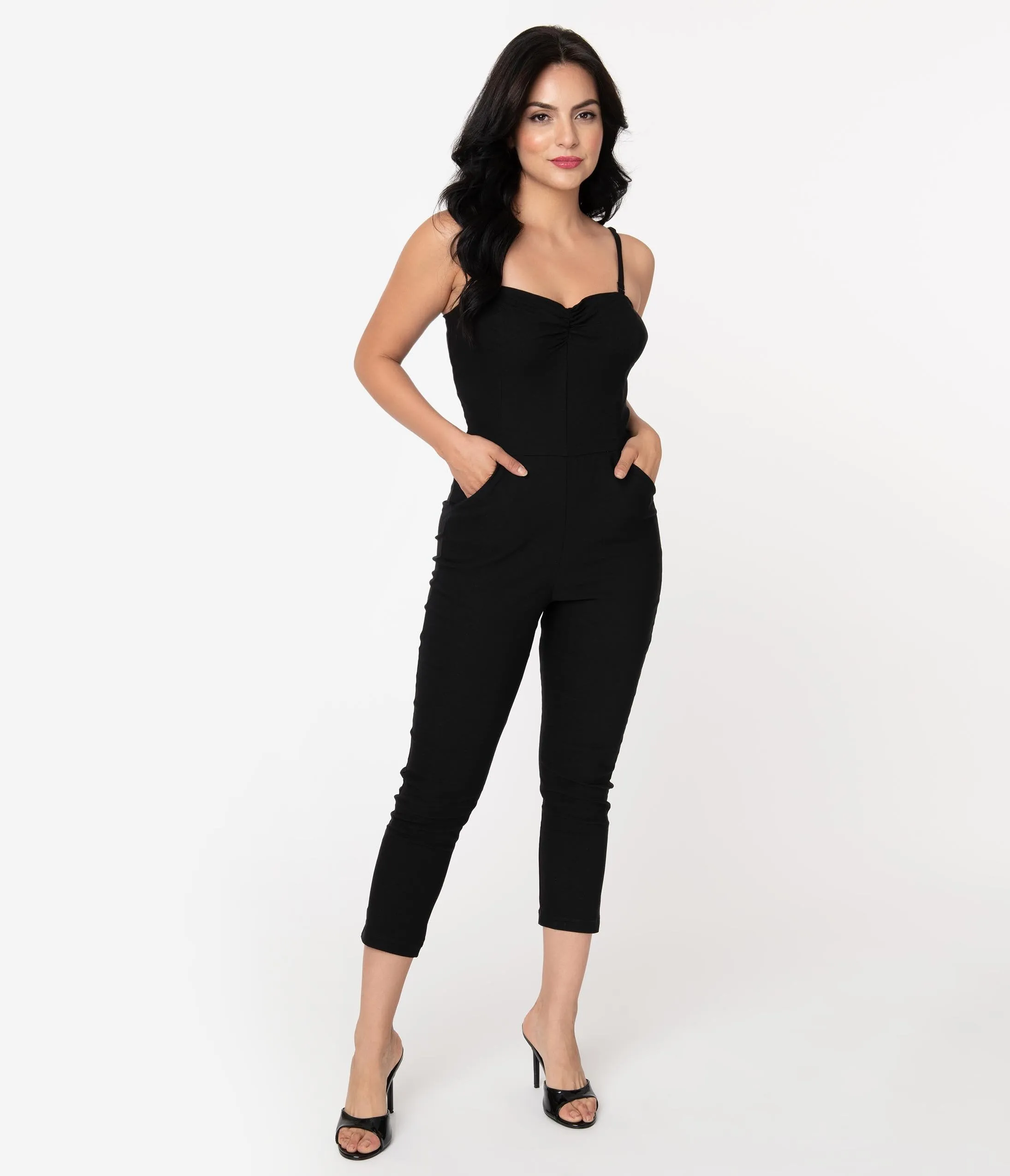 I Love Lucy x Unique Vintage Black Starlet Jumpsuit