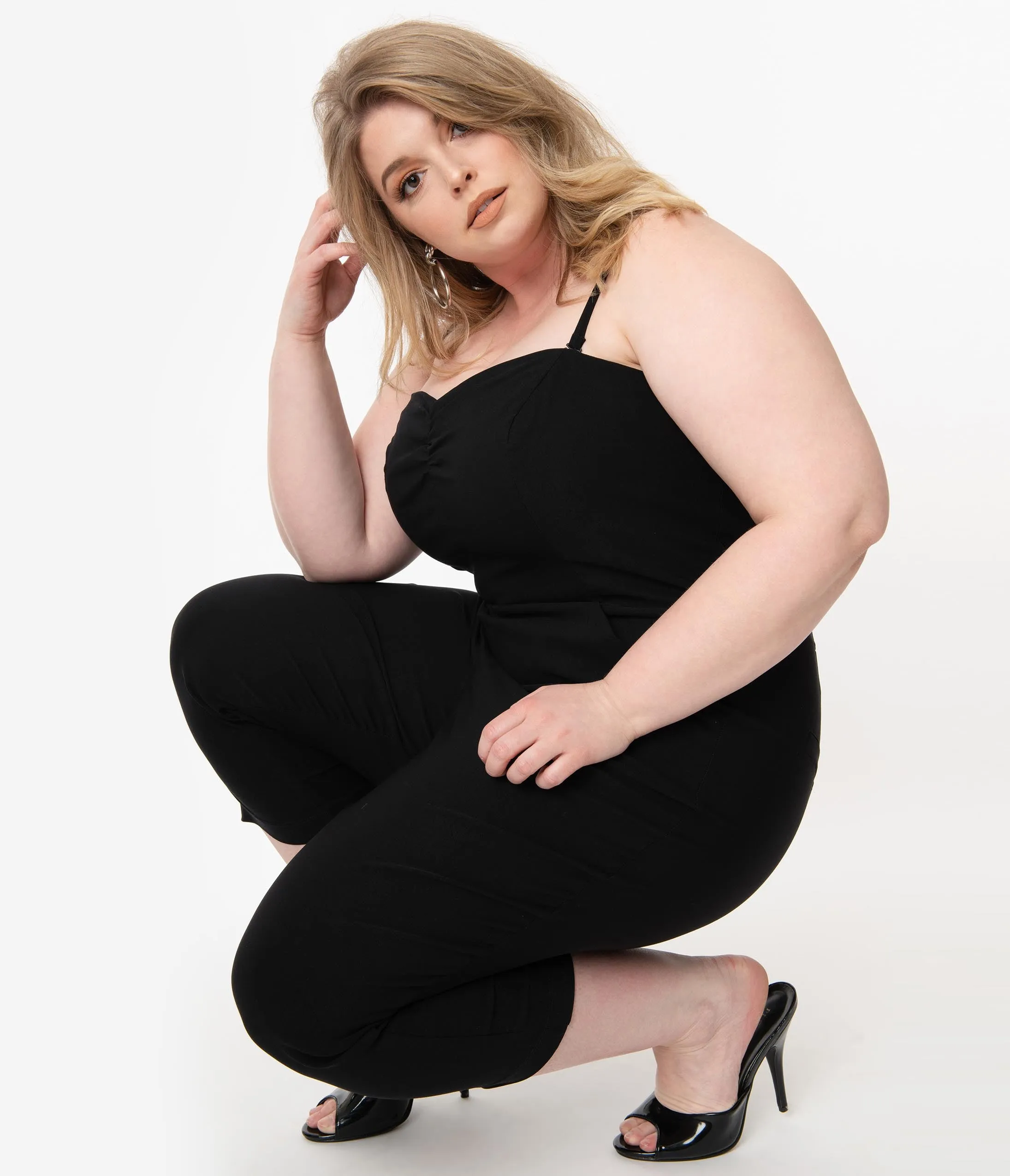 I Love Lucy x Unique Vintage Plus Size Black Starlet Jumpsuit