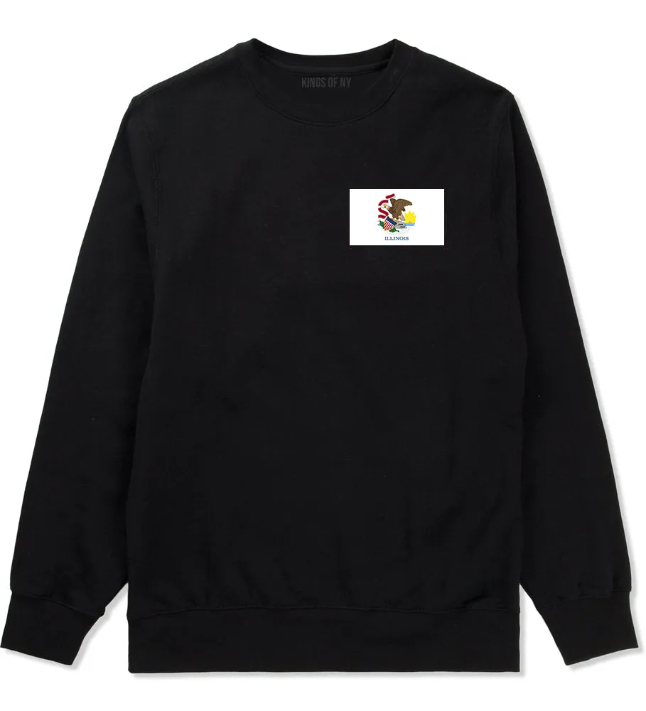 Illinois State Flag IL Chest Mens Crewneck Sweatshirt