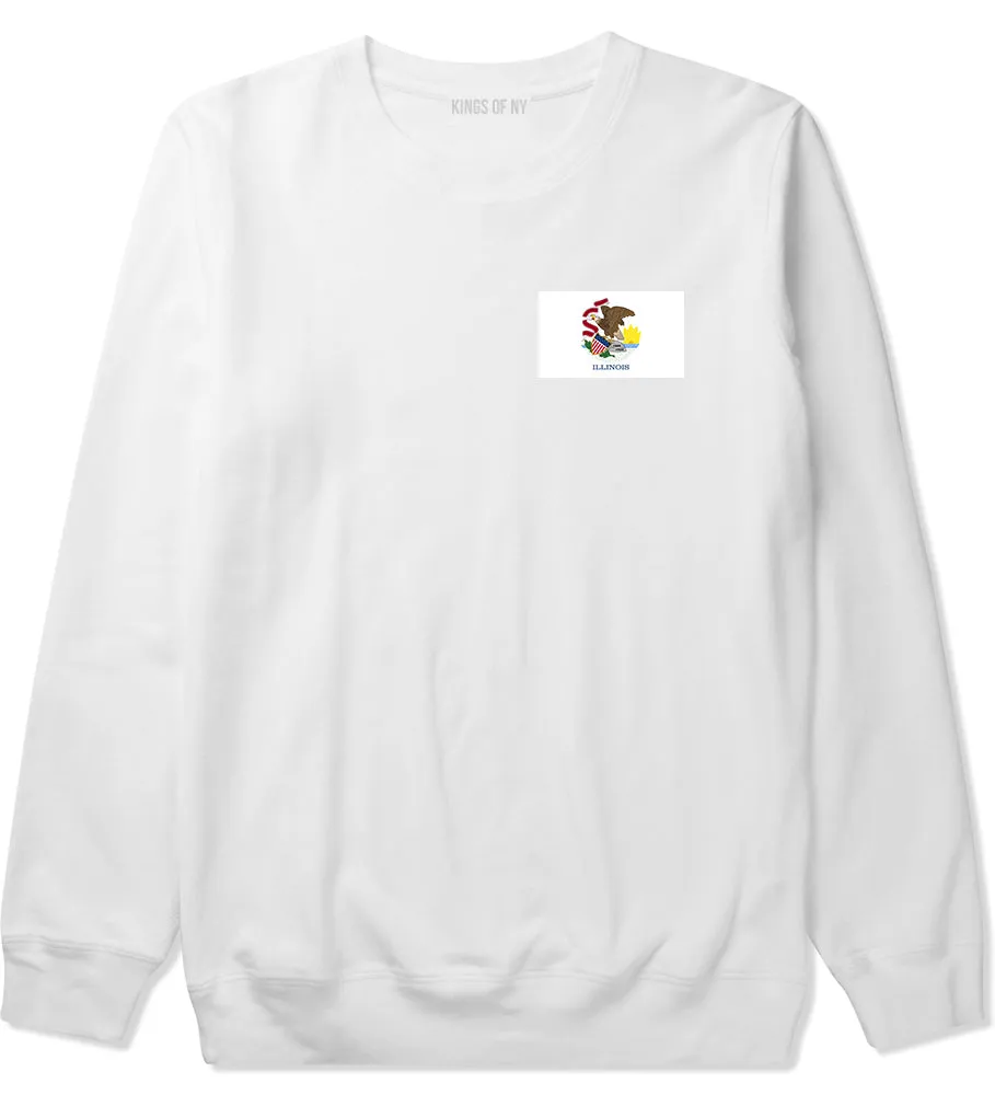 Illinois State Flag IL Chest Mens Crewneck Sweatshirt