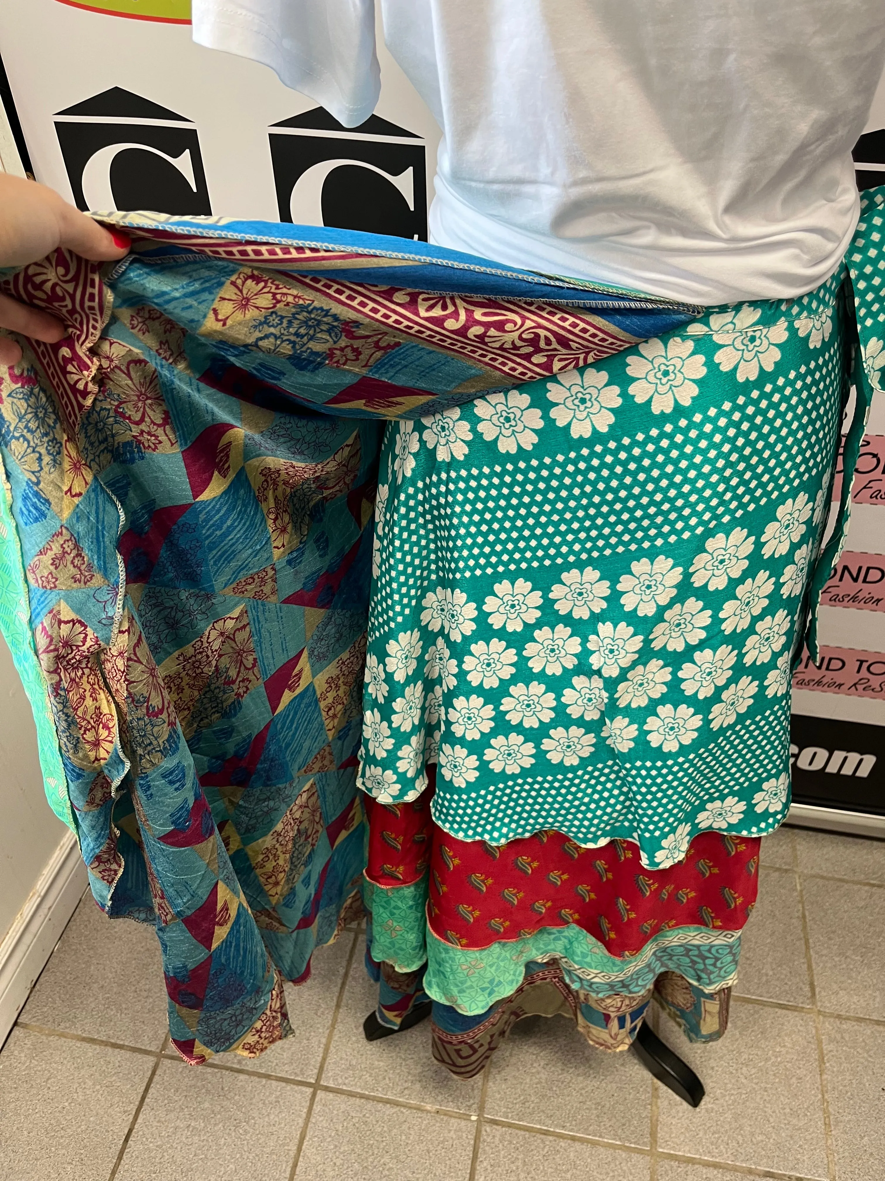 Indian Reversible Wrap Skirt (One Size)(4 Unique Styles Left!)