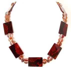 Irula: Red Snakeskin Necklace