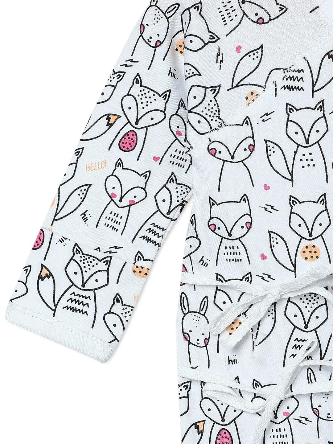 Jabla Infant Romper Combo Of 3: Dinos On The Round- Foxier Than The Fox-Jungle Elephant