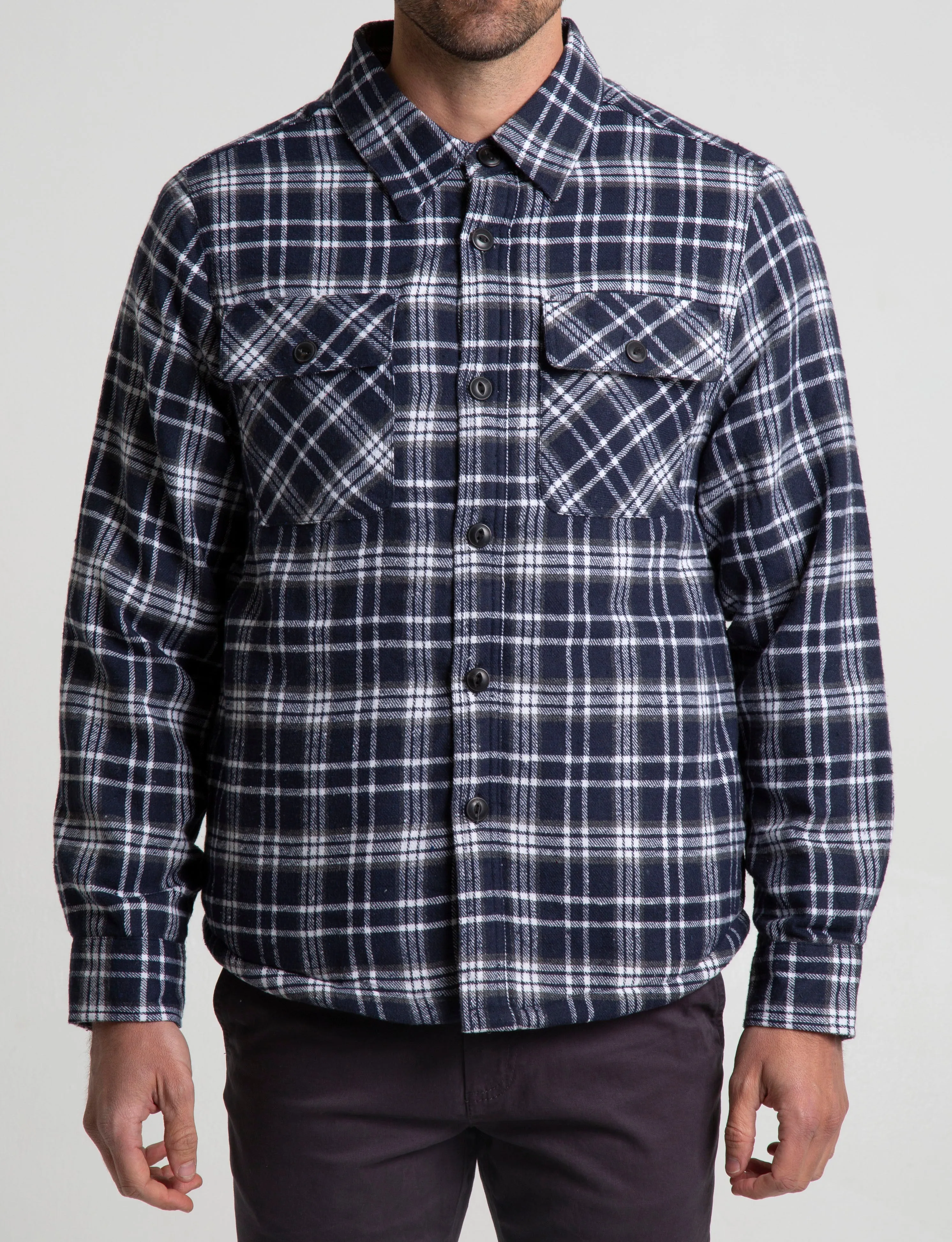 Jachs NY Flannel Shirt Jacket with Sherpa Lining