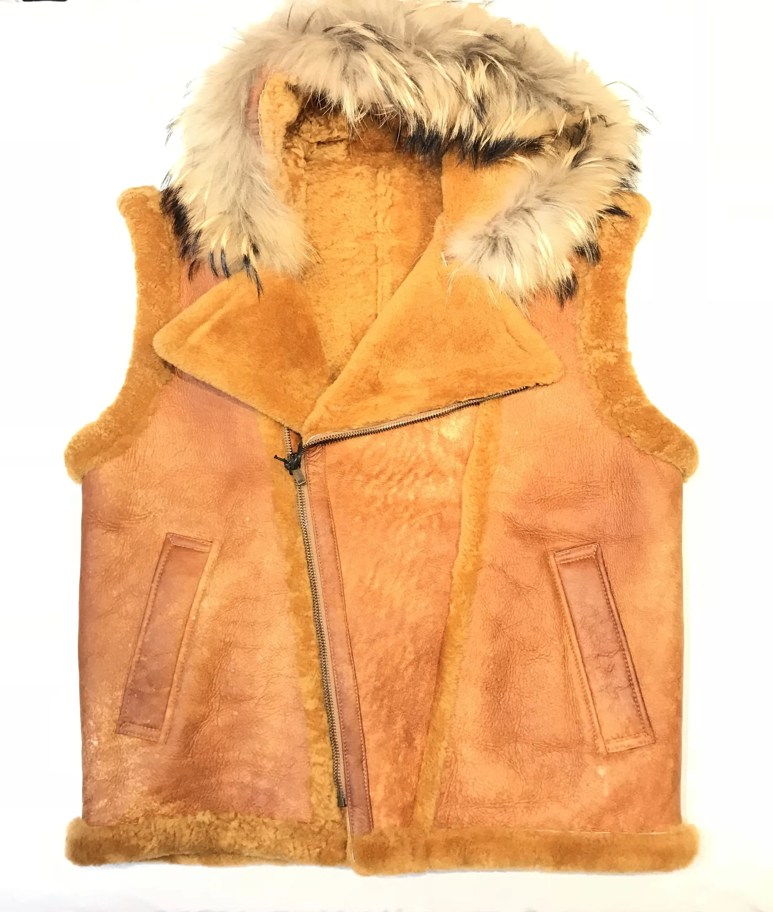 Kashani Honey Comb  Fox Fur Shearling Vest