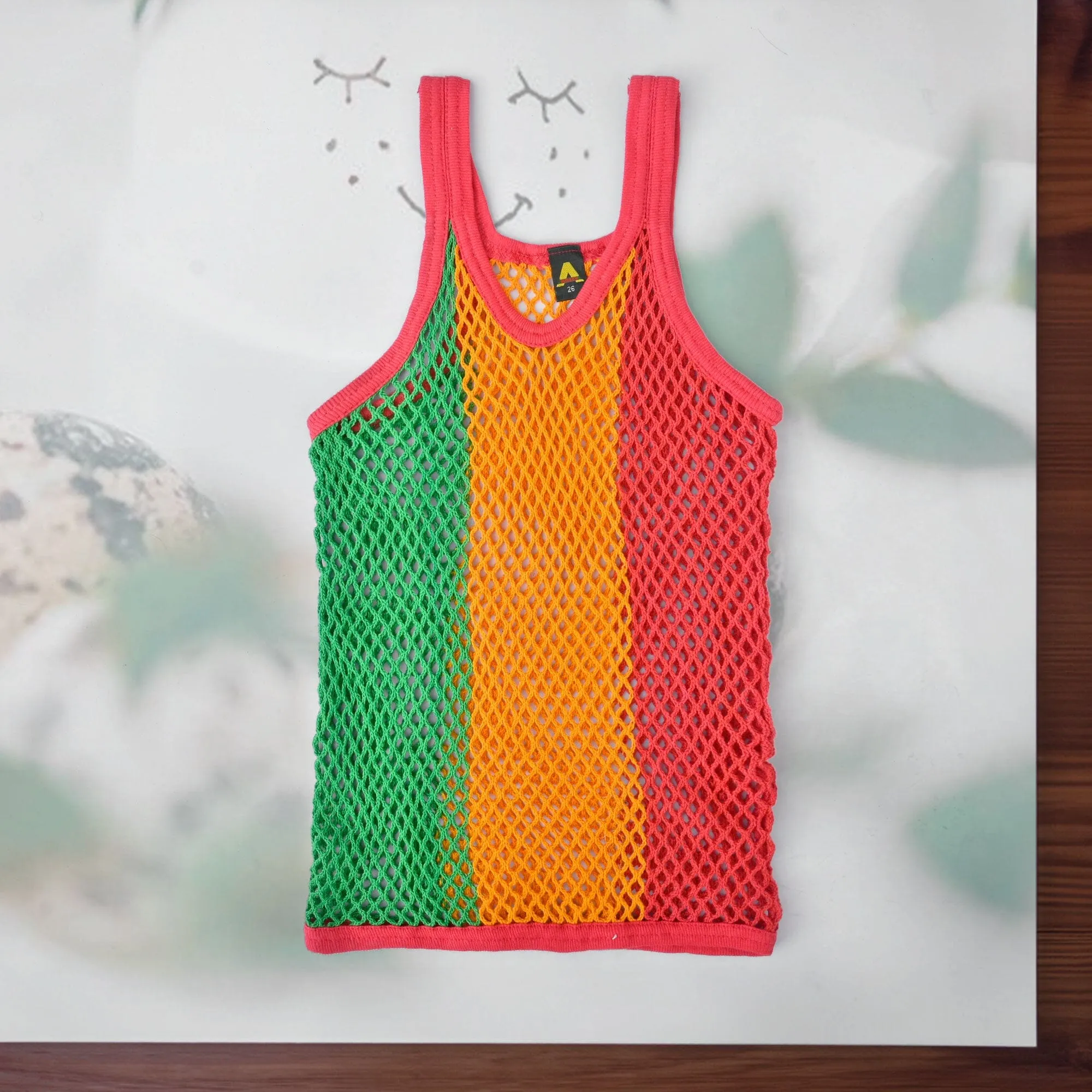 Kid's Knitted Net Sleeveless Sando Vest