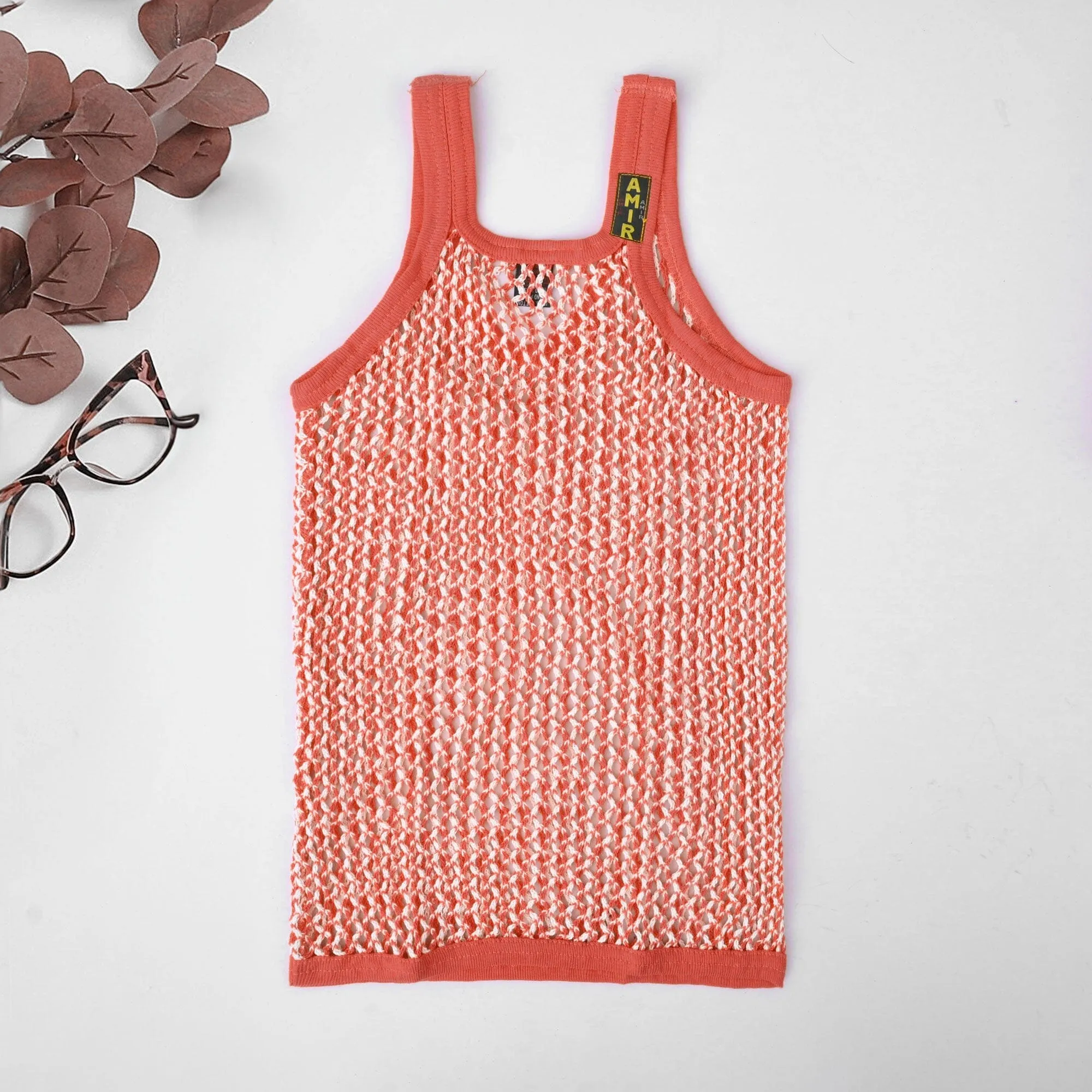 Kid's Knitted Net Sleeveless Sando Vest