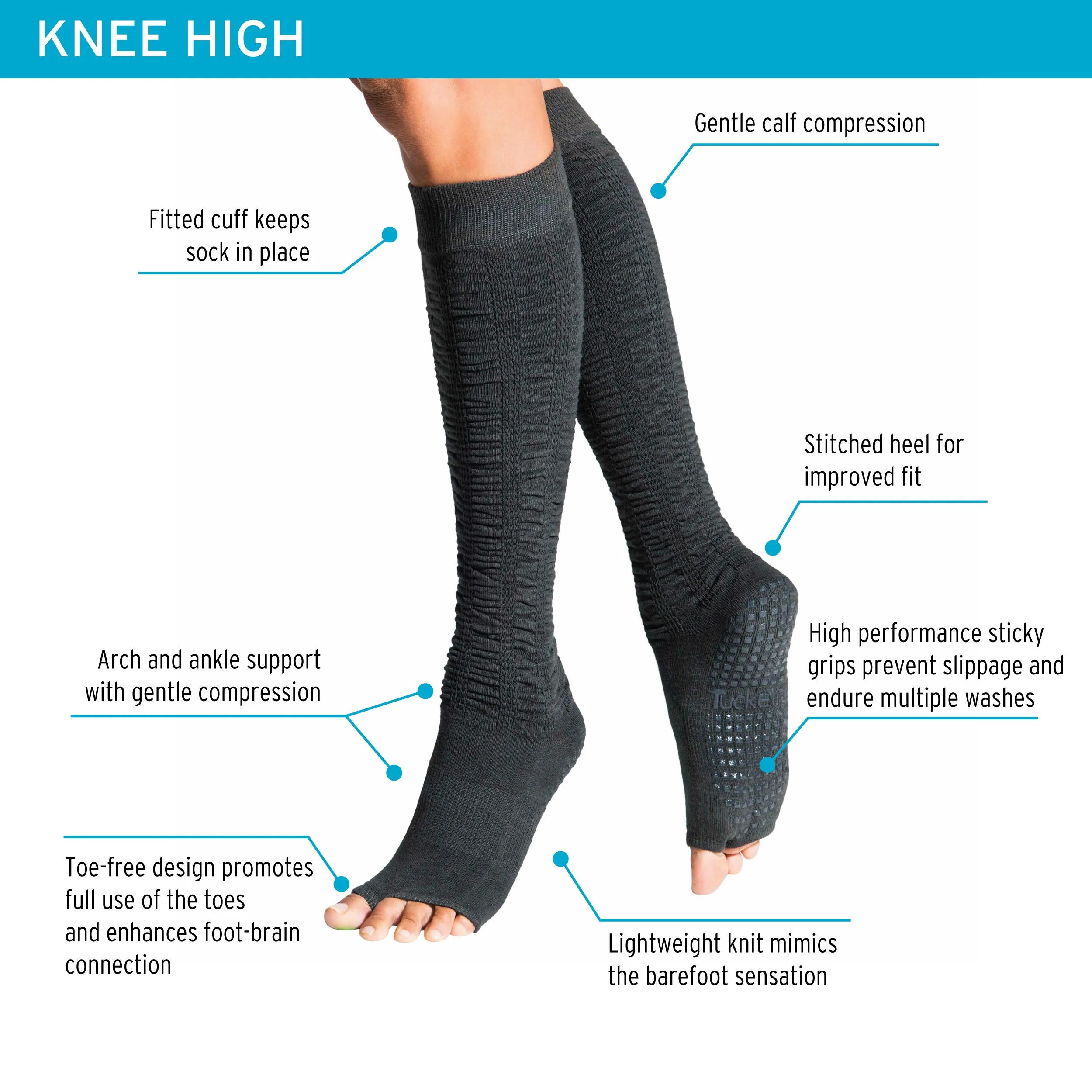 Knee High - Sparkling Rouge - Grip Socks