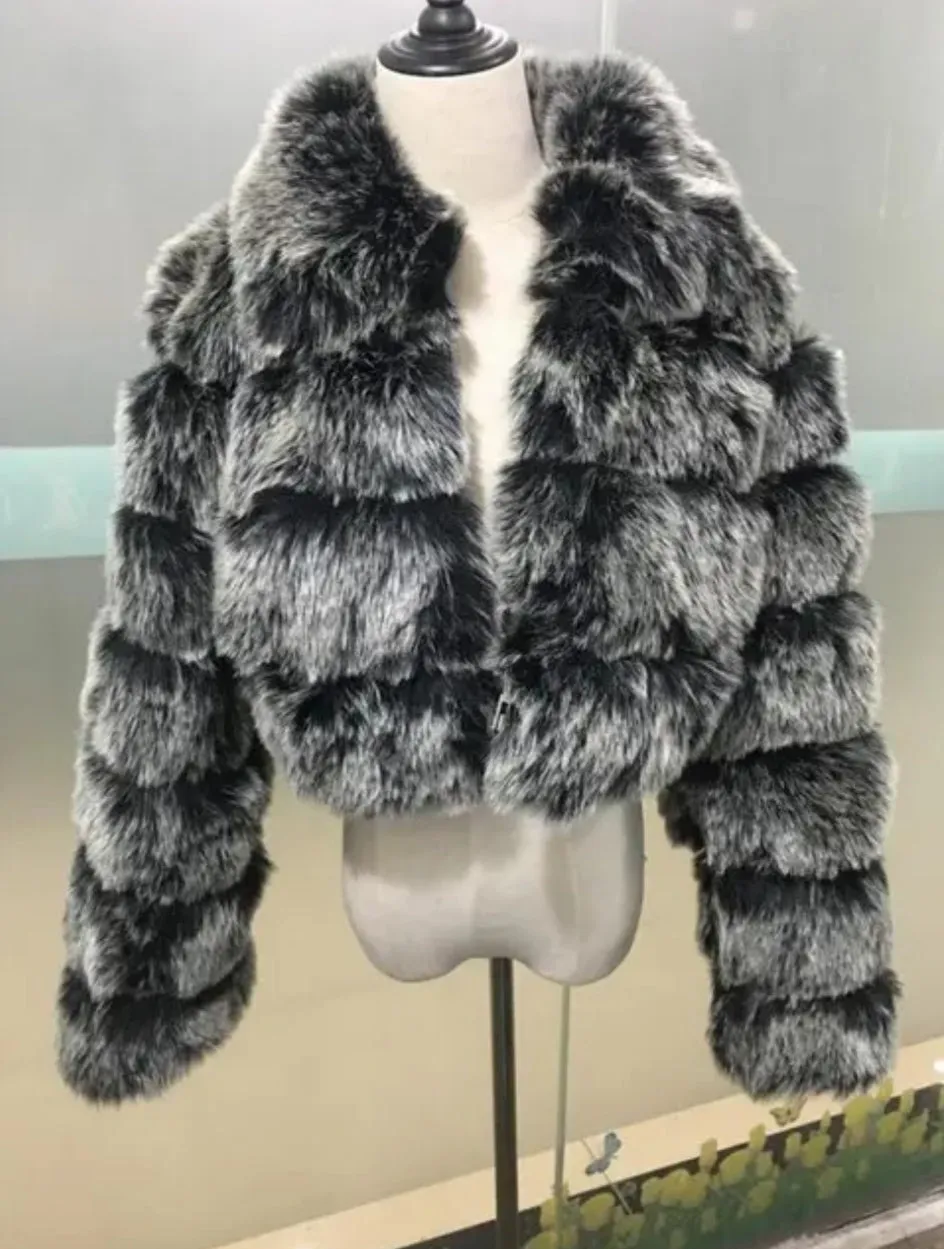 Ladies Fox Fur Imitation Coat Natural Fur Winter Thermal Fur Coat High-End Luxury Ladies Fox Fur Jacket