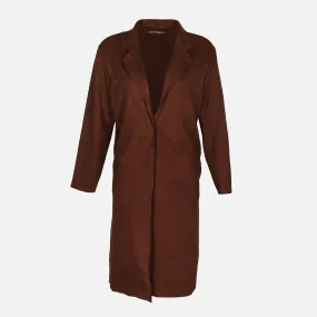 LADIES LONG SLEEVE SUEDE COAT