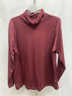 Lands End Size 1X Burgundy Long Sleeve Top