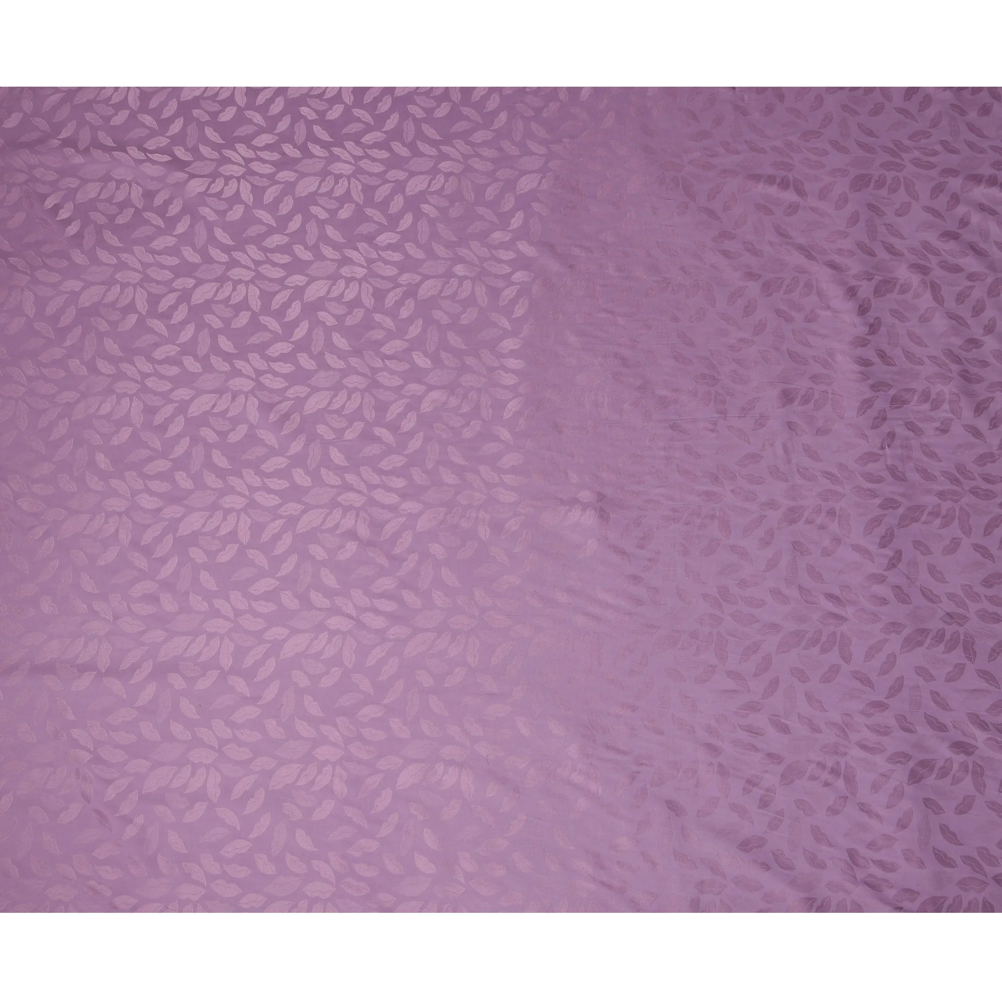 Lavender Silk Satin Fabric with Leaf Pattern, 110 cm Width-D20962