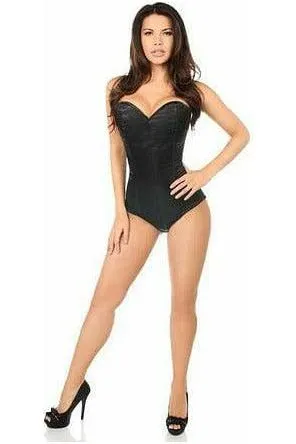 Lavish Black Satin Corset Romper