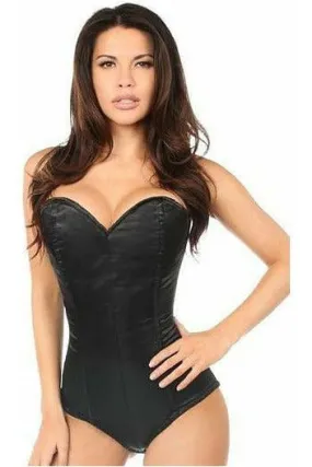 Lavish Black Satin Corset Romper