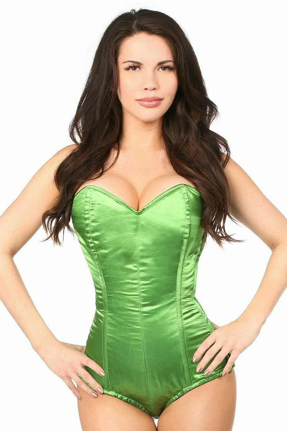 Lavish Green Satin Corset Romper