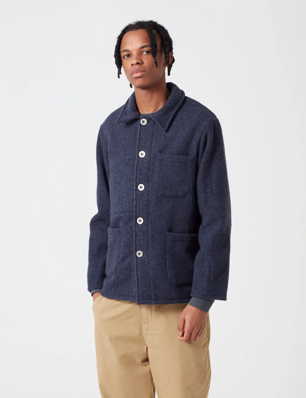 Le Laboureur Wool Work Jacket - Navy