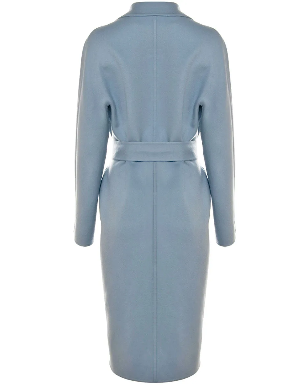 Light Blue Cashmere Long Belted Coat