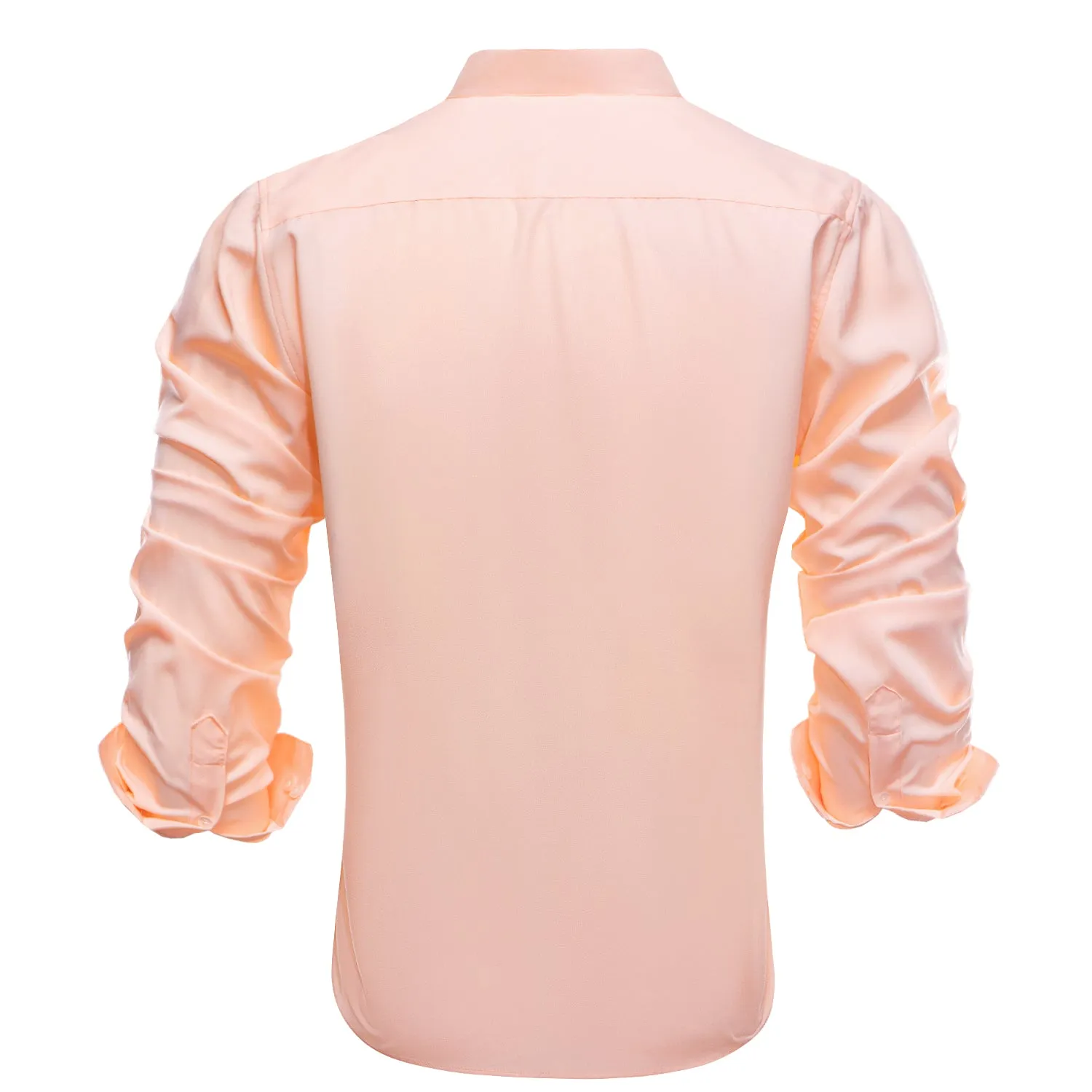 Light Pink Solid Men's Long Sleeve Business Shirt