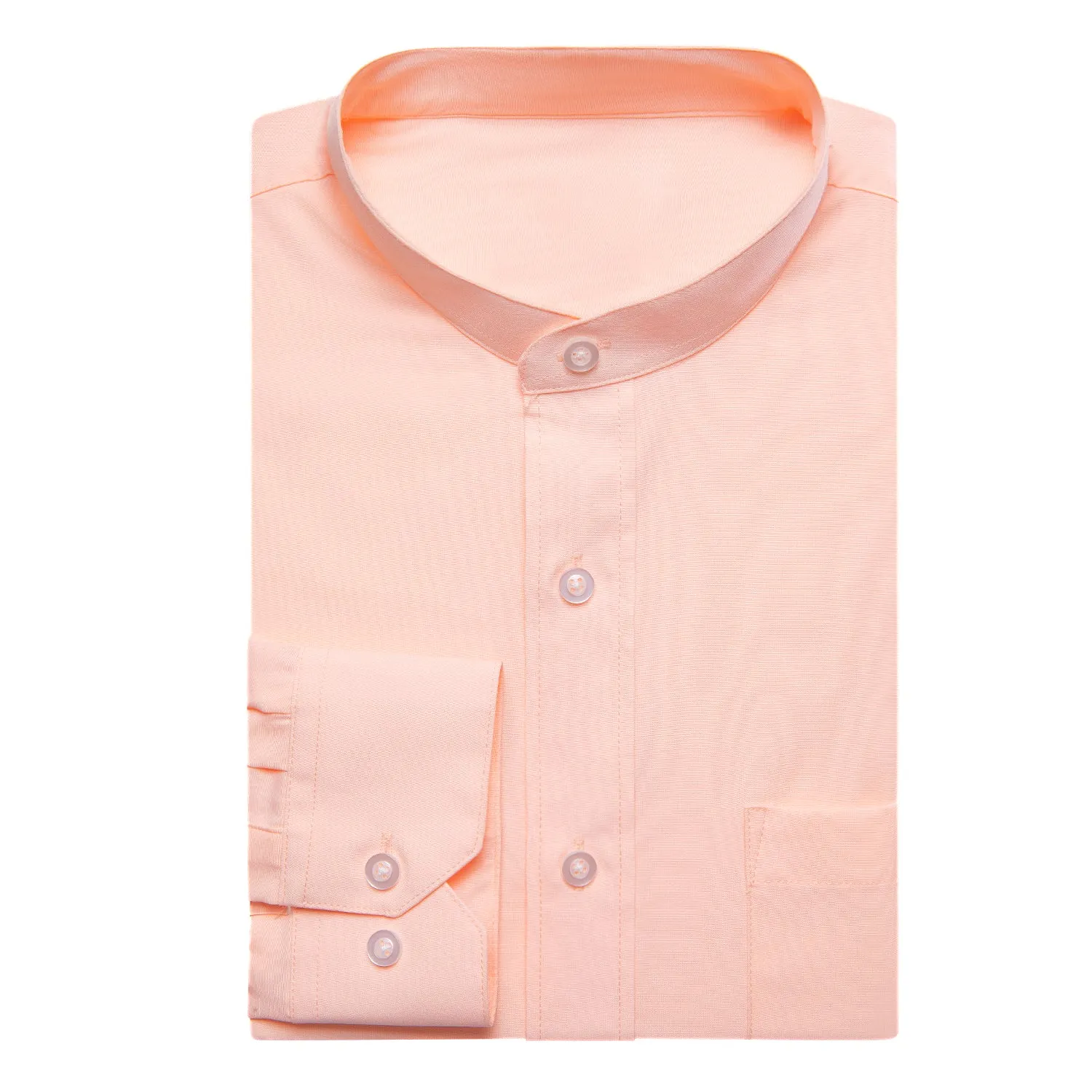 Light Pink Solid Men's Long Sleeve Business Shirt