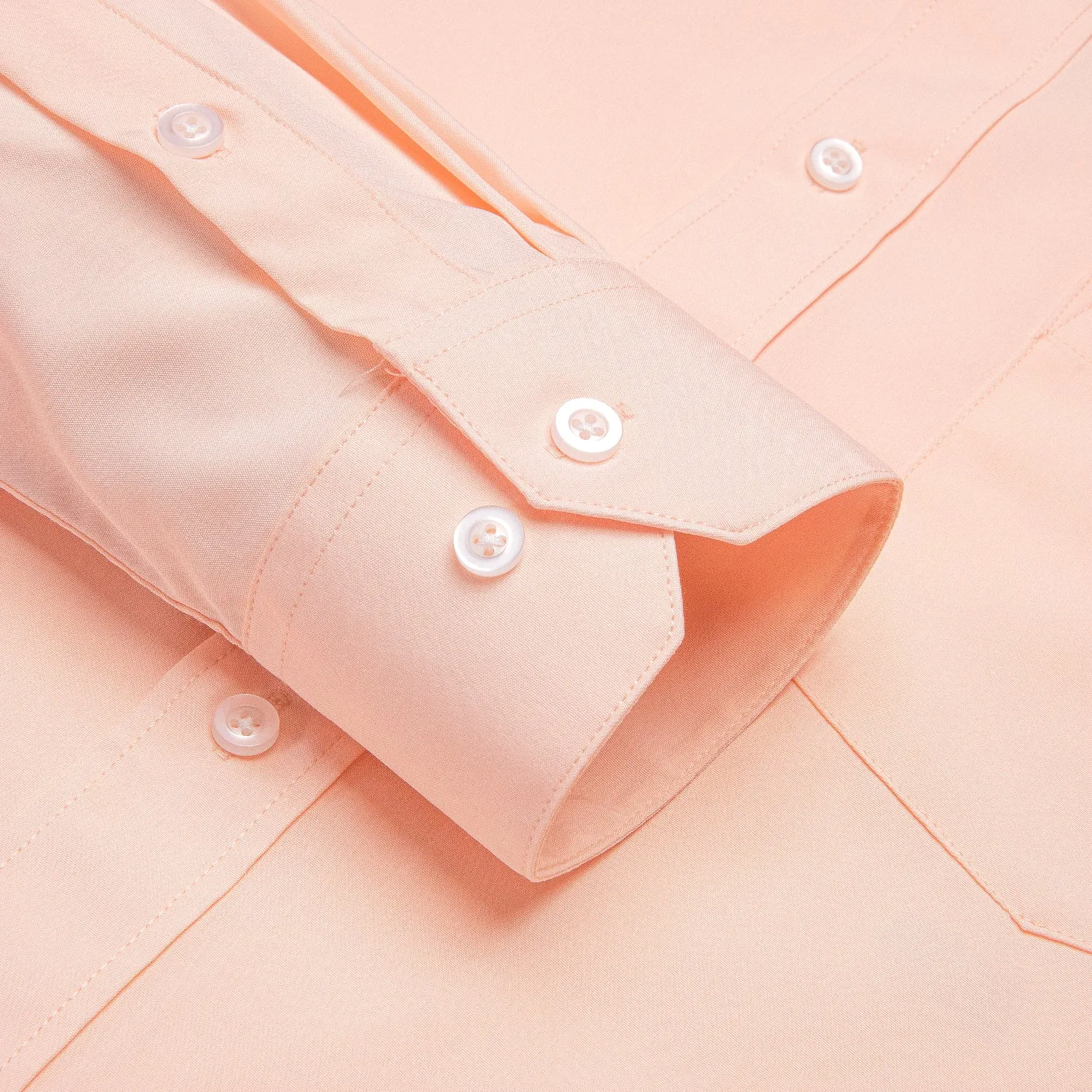 Light Pink Solid Men's Long Sleeve Business Shirt