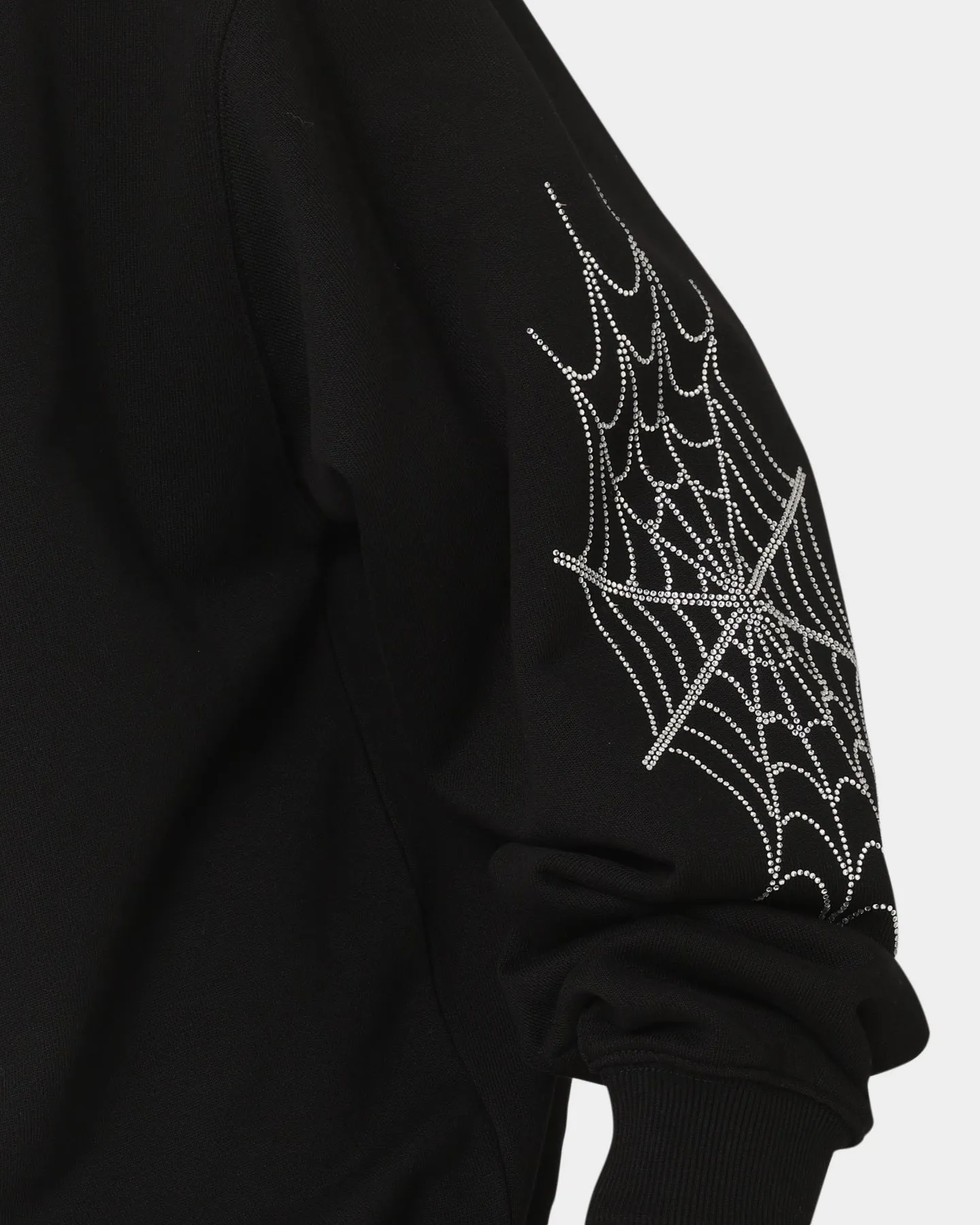 Loiter Spider Rhinestone Crewneck Black