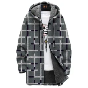 MEN'S PRINTED HOODED FLEECE JACKET 48874545YM