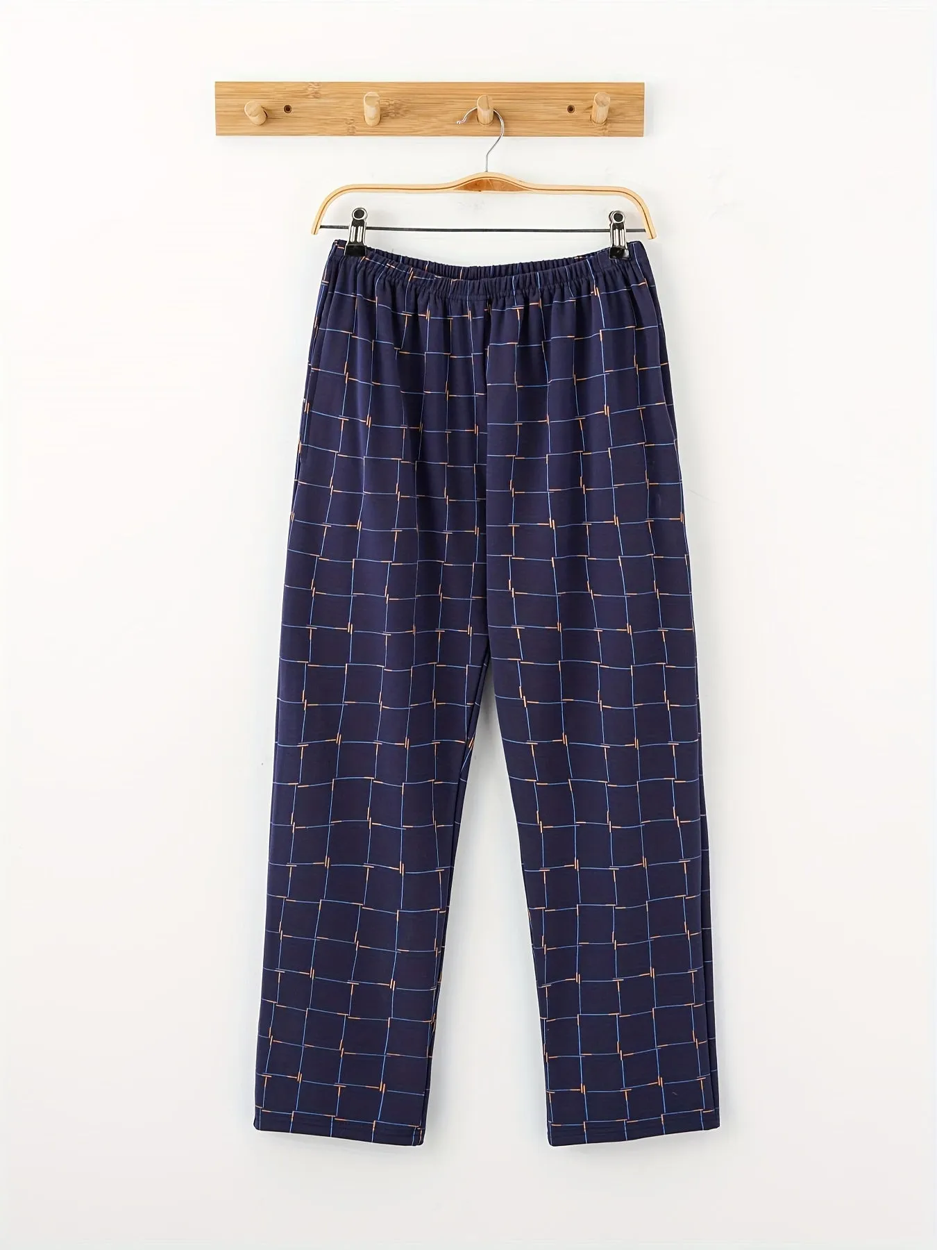 Men's Trendy Plaid Loose Pajama Pants, Stylish All-match Pants, Comfy & Breathable For Autumn And Winter