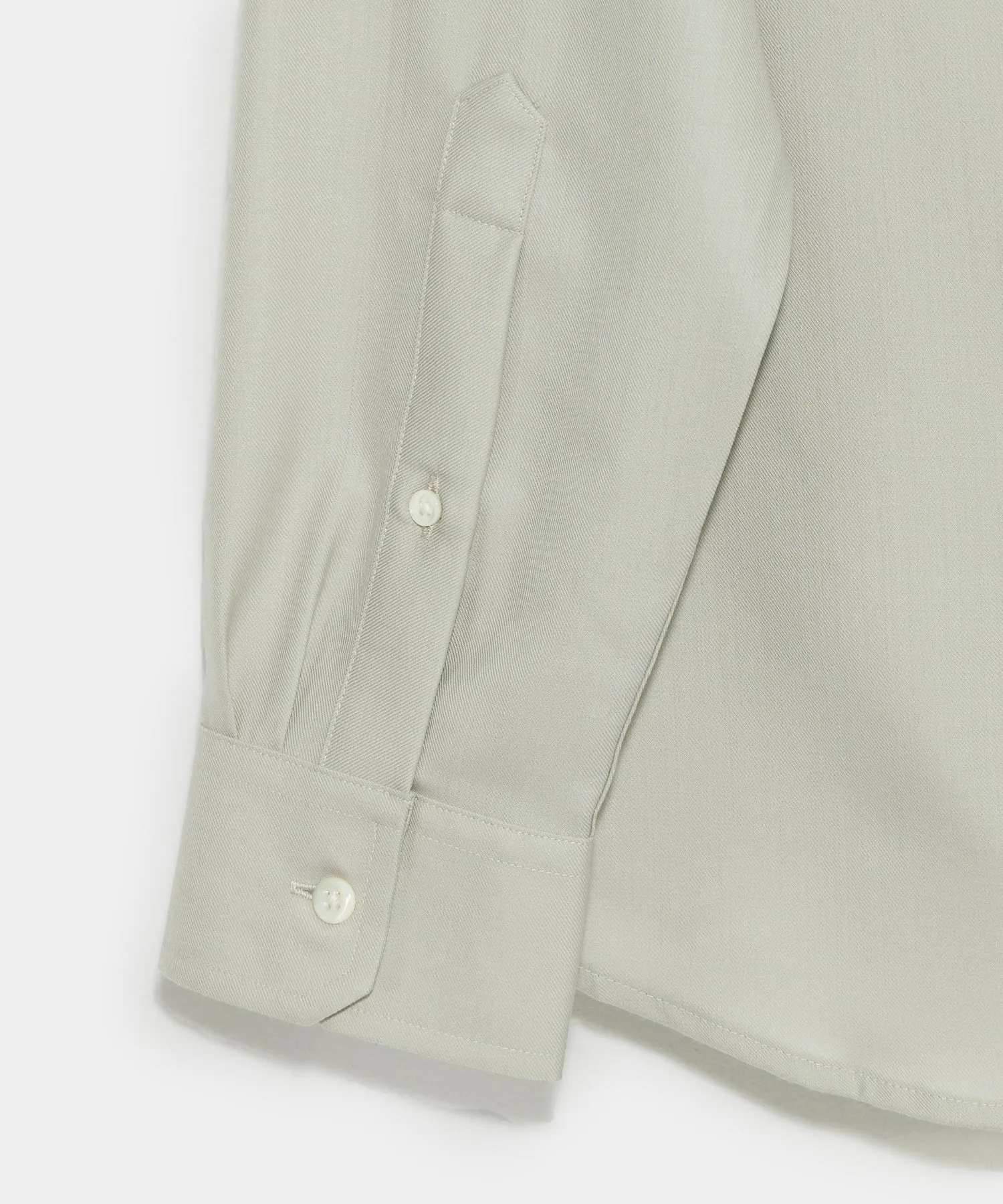 Merino Spread Collar Dress Shirt in Khaki