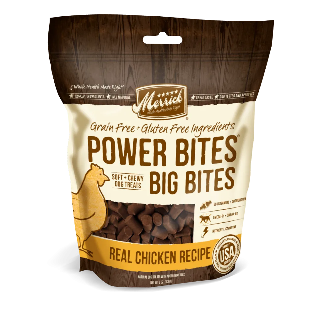 Merrick Power Bites Big Bites Real Chicken Dog Treats