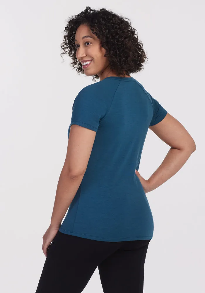 Mia V Neck - Real Teal