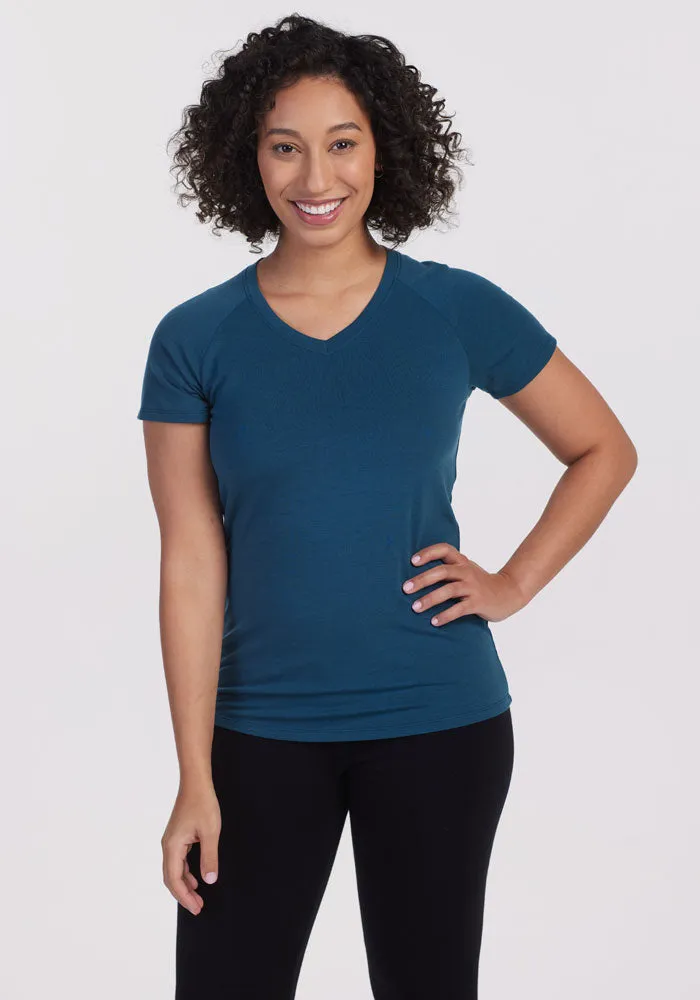 Mia V Neck - Real Teal