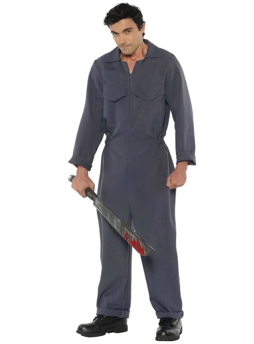 Michael Myers Style Mens Plus Size Grey Boiler Suit Costume