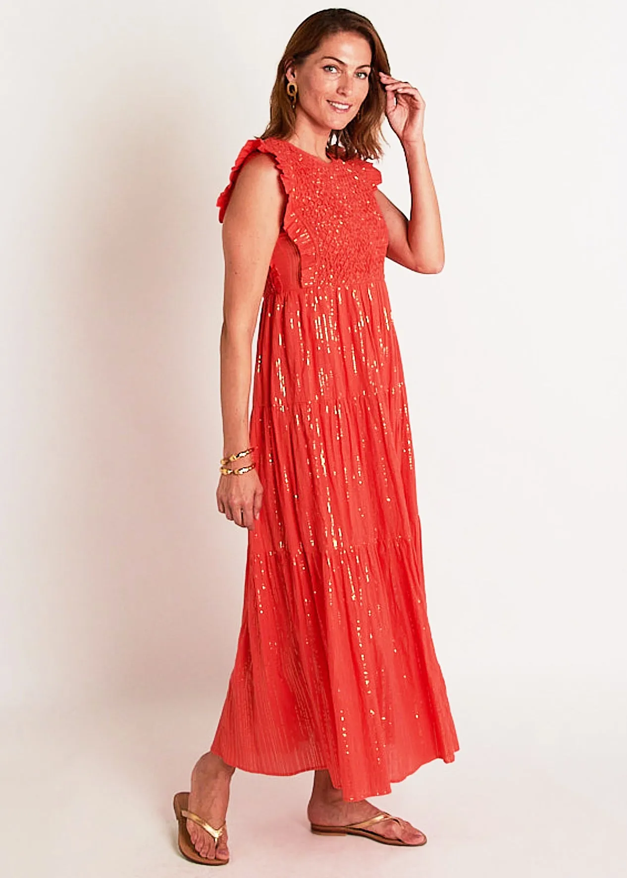 Miller Maxi - Coral/Gold