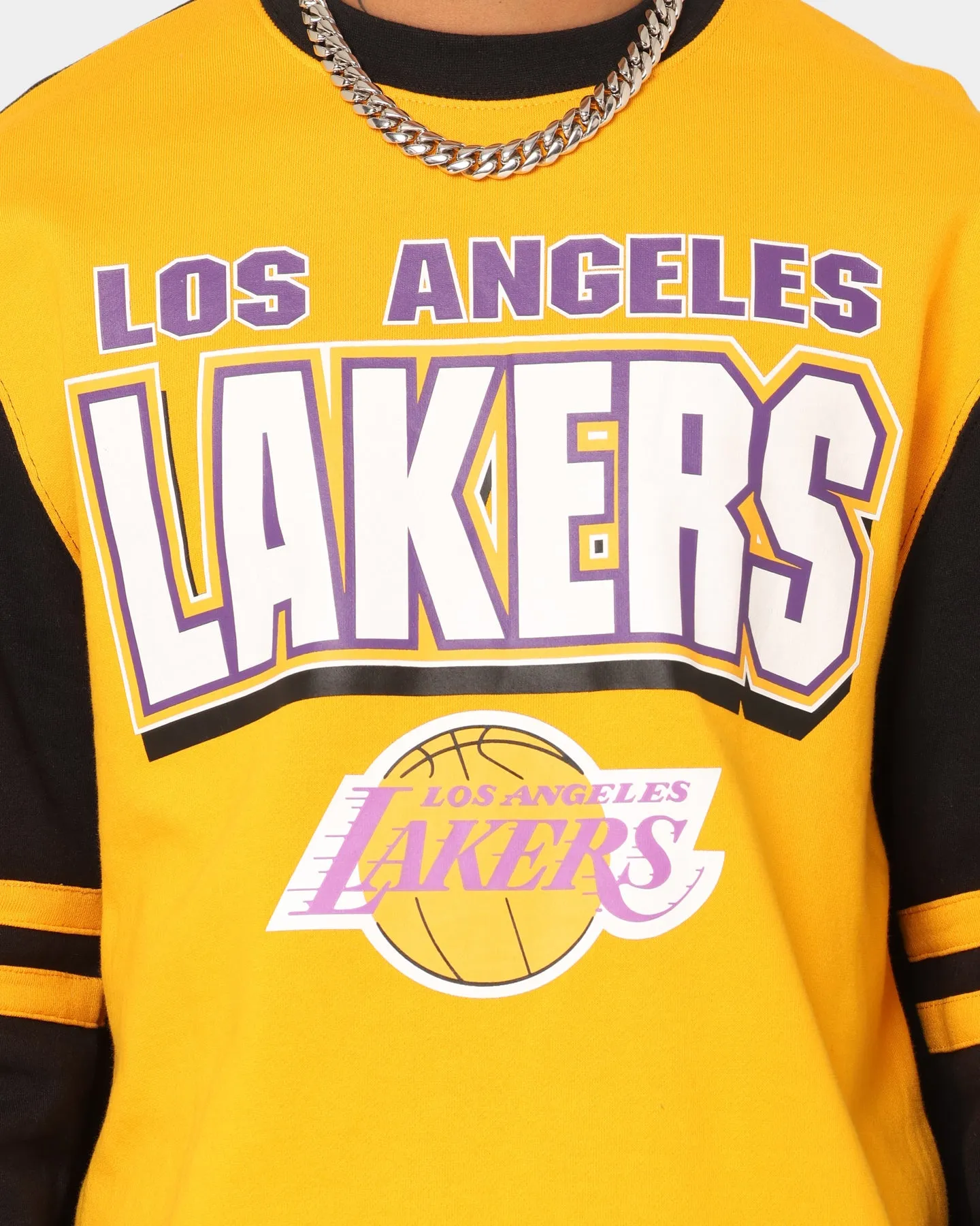 Mitchell & Ness Los Angeles Lakers All Over Print Crewneck 2.0 Light Gold