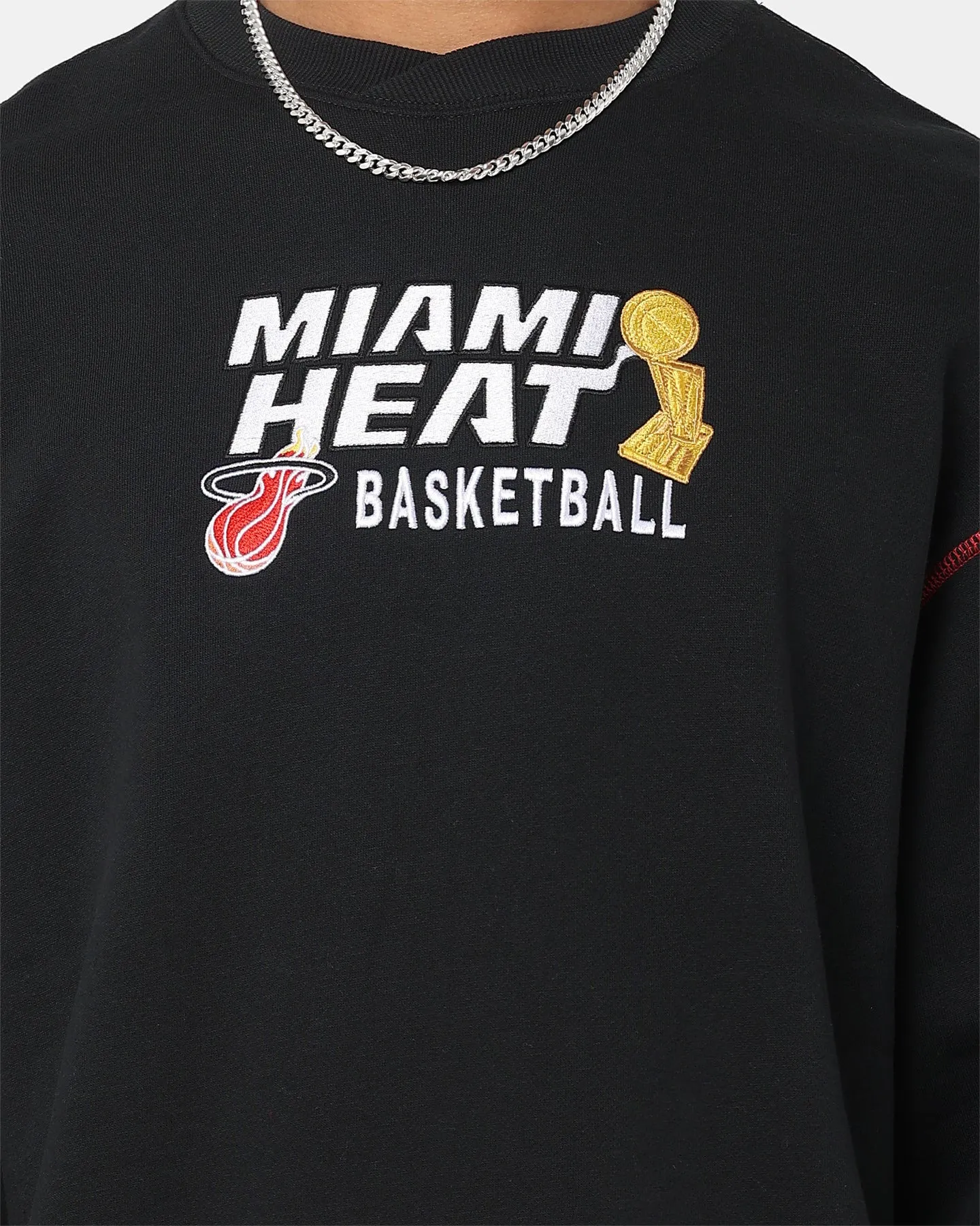 Mitchell & Ness Miami Heat Basketball Crewneck Black