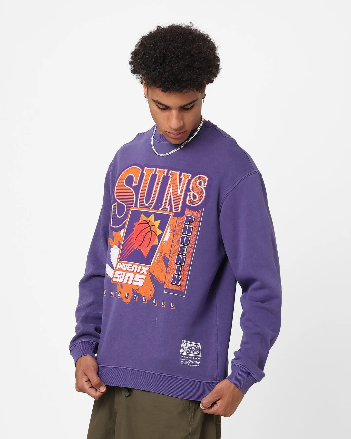 Mitchell & Ness Phoenix Suns Paintbrush Crewneck Purple