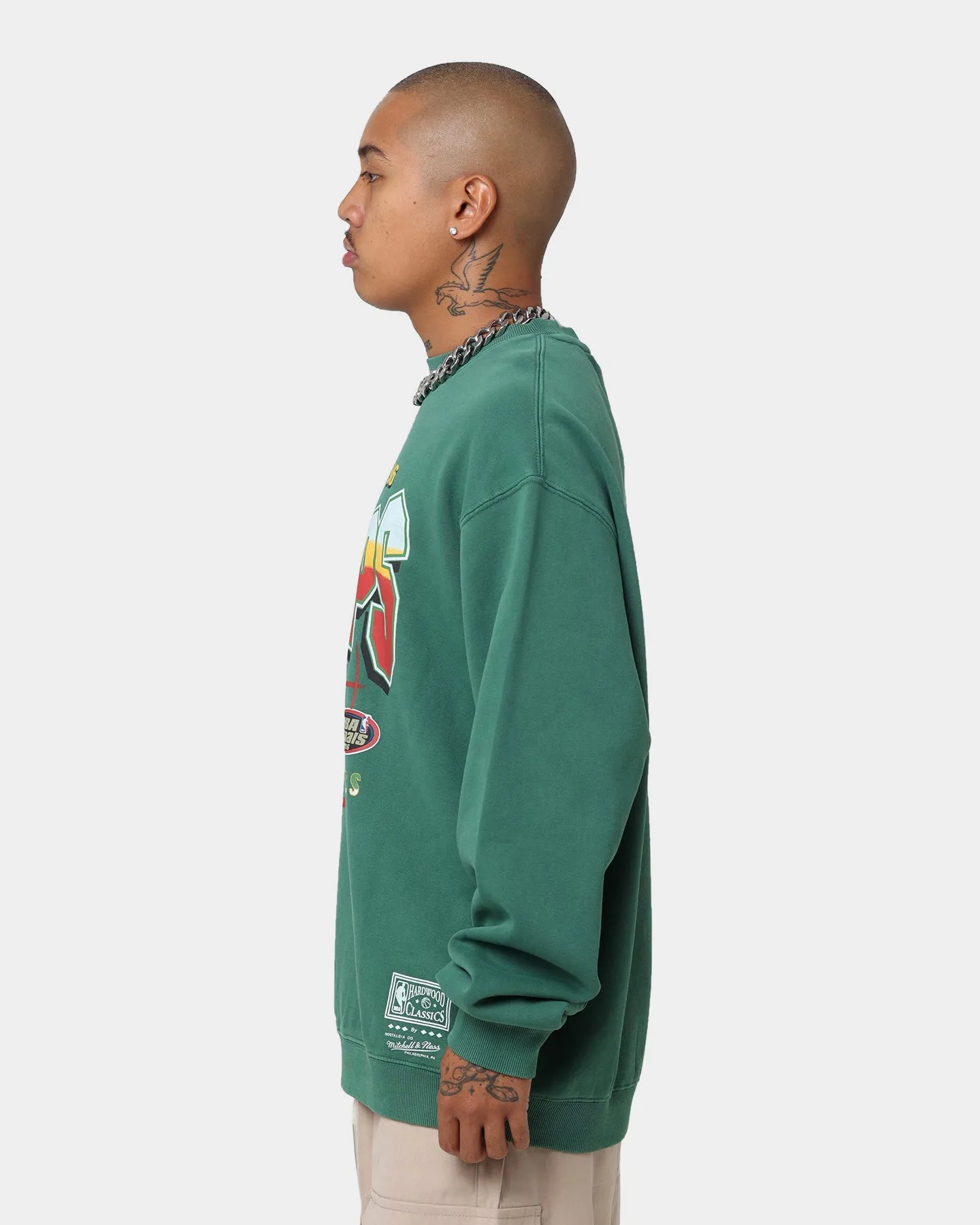 Mitchell & Ness Seattle Sonics Road to Victory Crewneck Faded Green