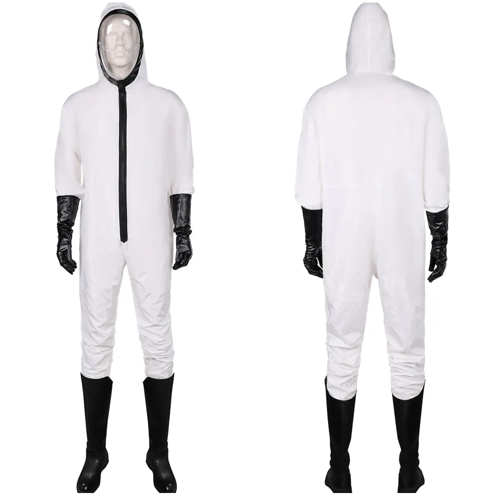 Money Heist Michel Gil White Jumpsuit Party Carnival Halloween Cosplay Costume