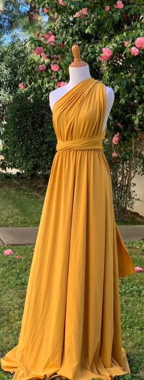 Mustard Infinity Dress/ Wrap Convertible Bridesmaid Dress-S44