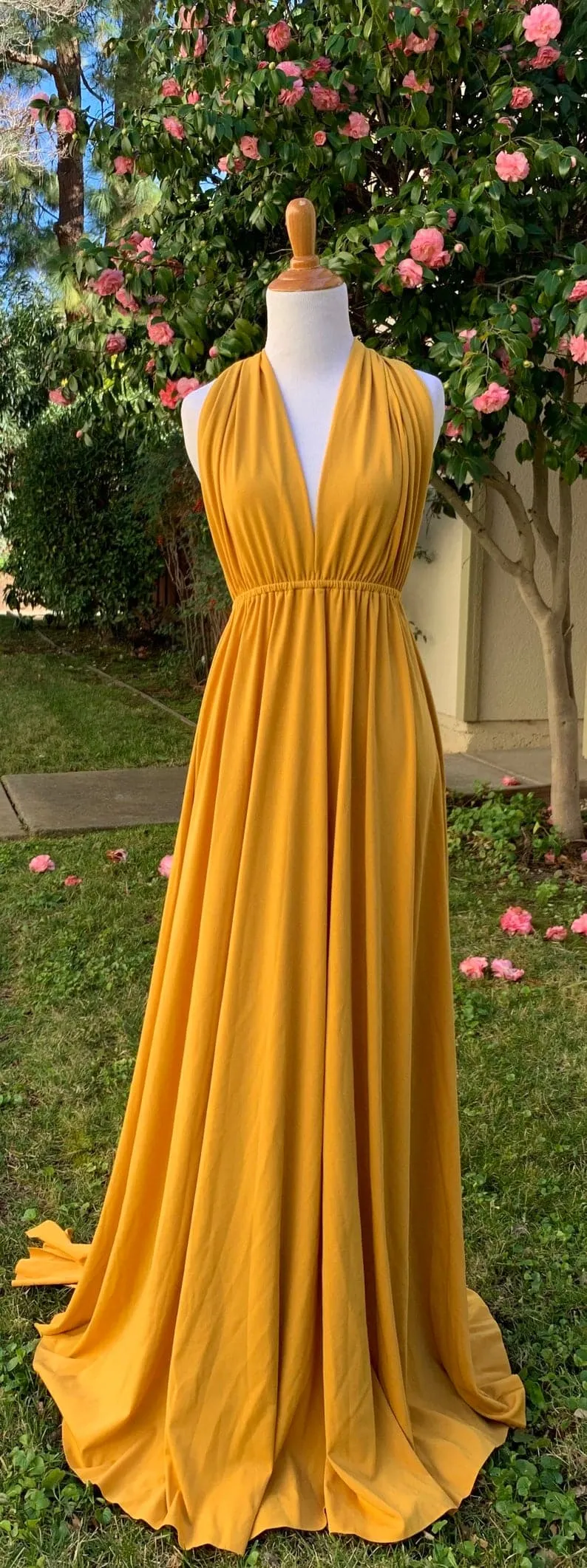 Mustard Infinity Dress/ Wrap Convertible Bridesmaid Dress-S44