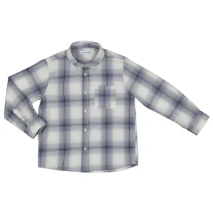 Navy and Grey Plaid Dress Shirt