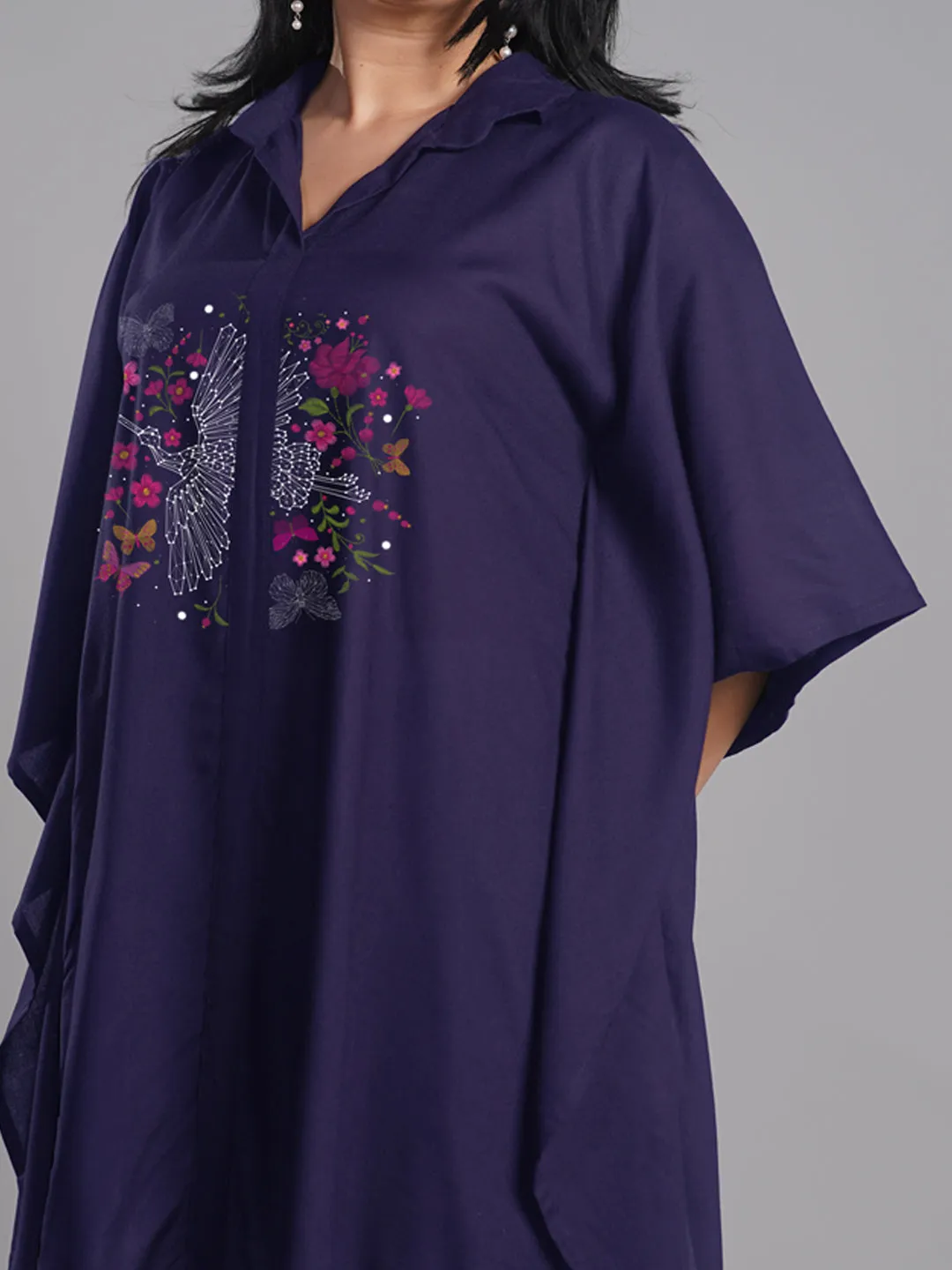 Navy Rayon Shirt-Kaftan - Phoenix