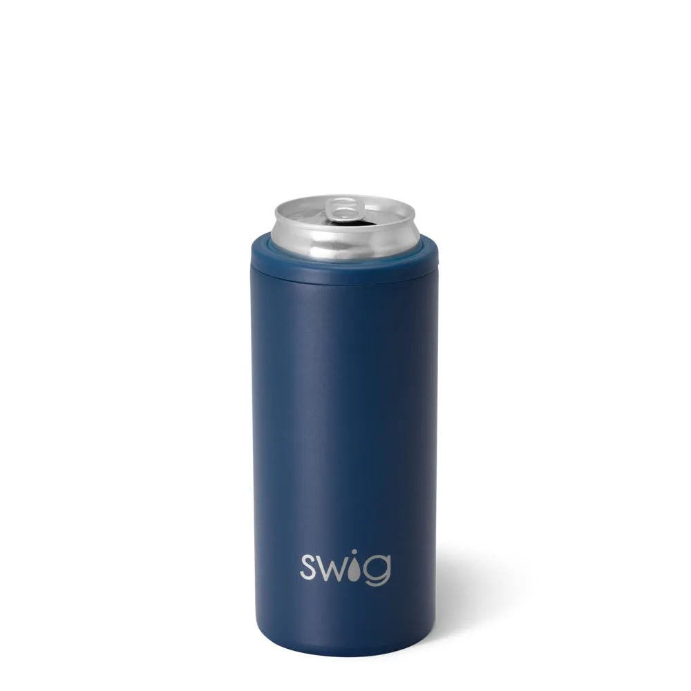 Navy Skinny Can Cooler 12oz