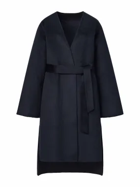 Navy wrap coat