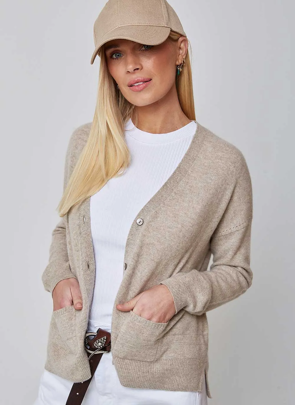 New Boxy Cashmere Cardigan - Chinchilla