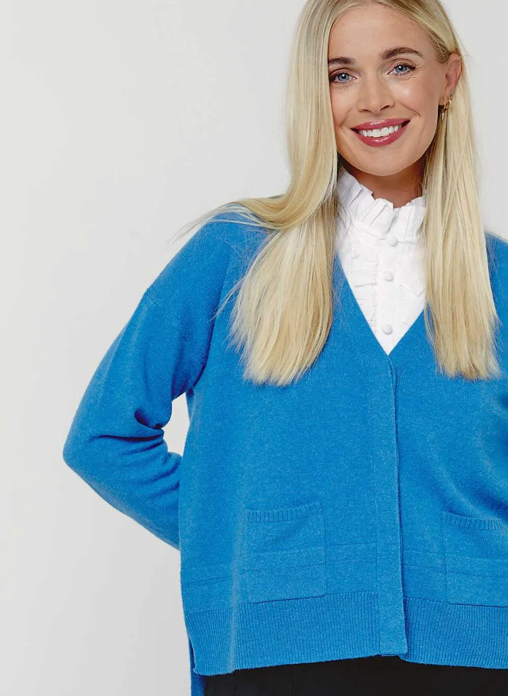 New Boxy Cashmere Cardigan - Hockney Blue